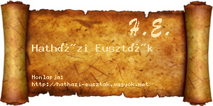 Hatházi Euszták névjegykártya